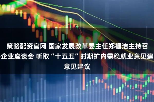 策略配资官网 国家发展改革委主任郑栅洁主持召开企业座谈会 听取“十五五”时期扩内需稳就业意见建议
